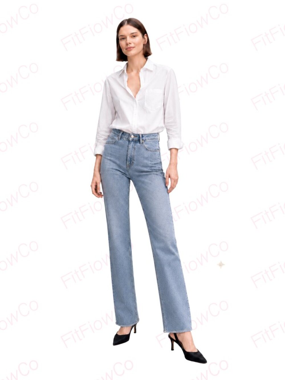 DKNY Jeans Women 26 High Rise Straight Leg Light Wash Raw Hem 34” Inseam NWT